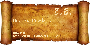 Brczko Buzás névjegykártya